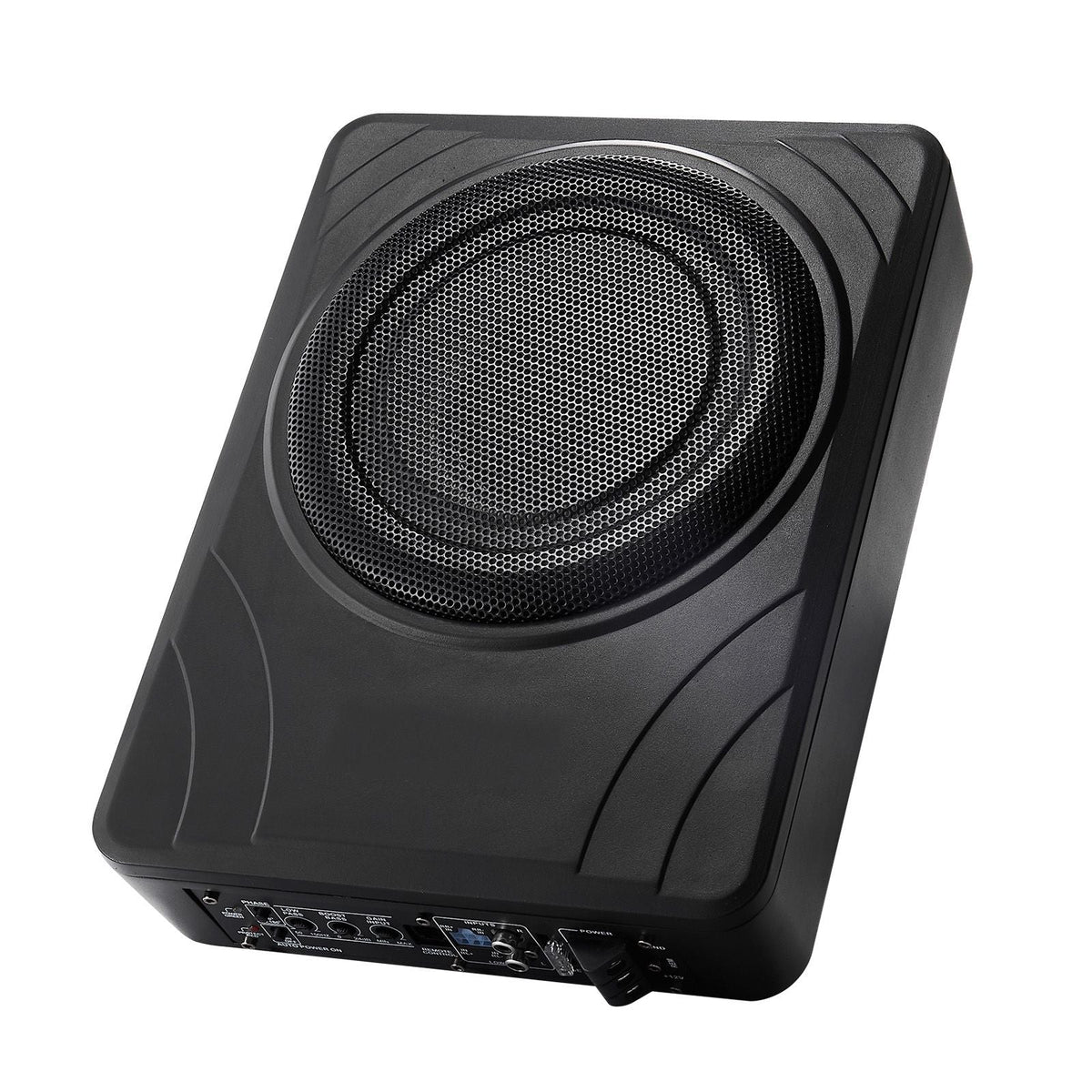 8" 300W Underseat Car Subwoofer, Slim Powered Car Subwoofers Under the Seat, Low Profile Audio Sub Built-in Amplifier, High/Low Level Input & Volume Controller for SUVs, Car, Truck, RV