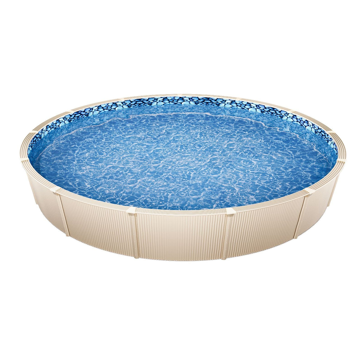 8-ft Round Above Ground Pool Liner, Overlap Pool Liners, Standard Gauge Vinyl, 48-to-54inch Wall Height, Designed for Steel Sided Above-Ground Swimming Pools