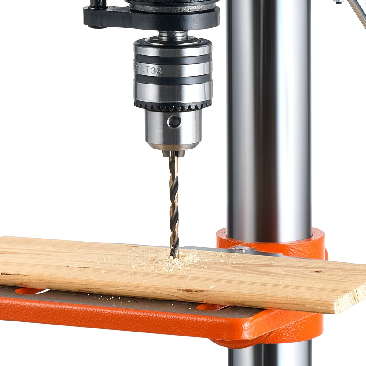 8 in Benchtop Drill Press, 2.5A Induction Motor, Tabletop Drilling Machine with 620 / 1140 / 1740 / 2340 / 3100 RPM Adjustable Speed, 0-45° Tilting Worktable, LED Work Light, for Wood Metal