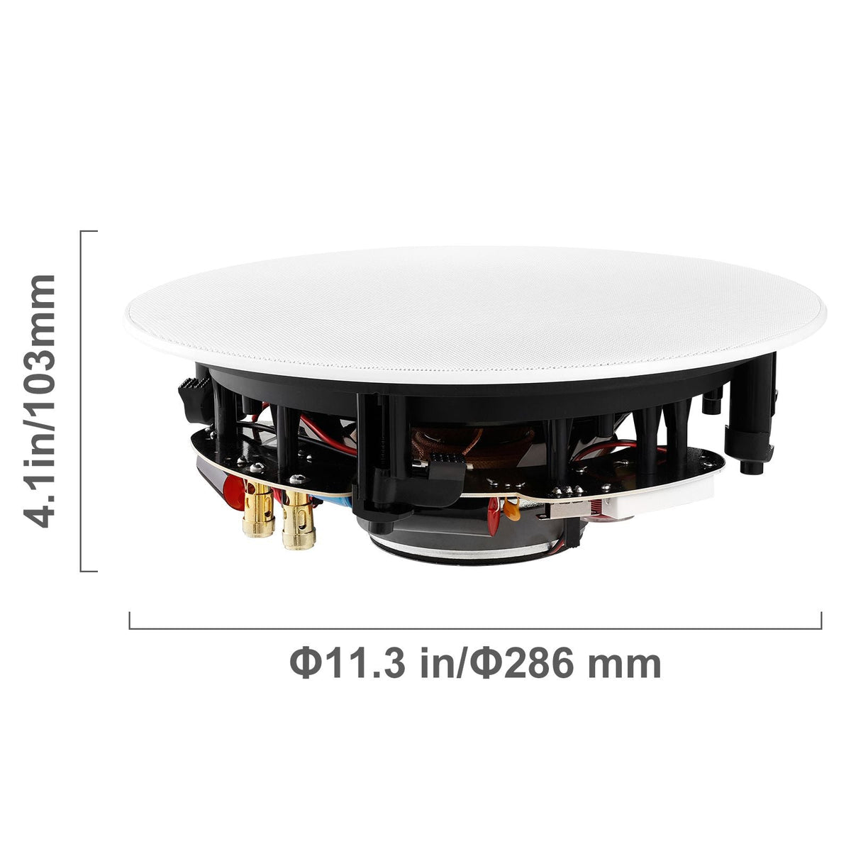 8 Inch in Ceiling Speakers, 200-Watts, Flush Mount Ceiling & in-Wall Speakers System with 8ΩImpedance 89dB Sensitivity, for Home Kitchen Living Room Bedroom or Covered Outdoor Porches, Single