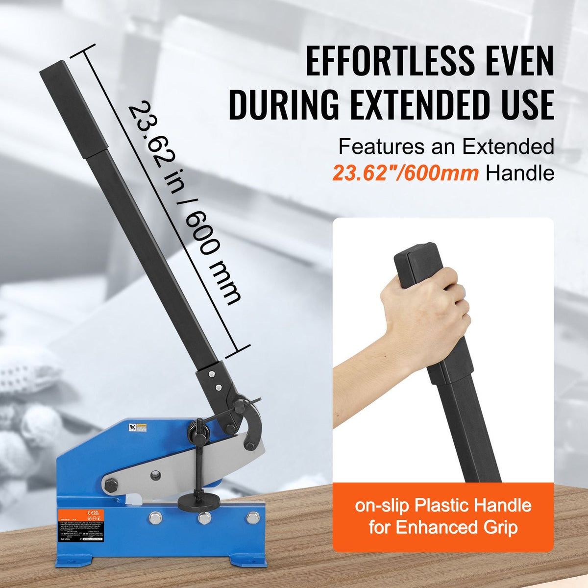 8" Manual Hand Plate Shear for Metal Sheet Processing, HS-8 Benchtop Cutter with Q235 Material, for Crafts Thick Steel Crafting, Heavy Duty Roll Press Machine for Builders, DIY Enthusiasts