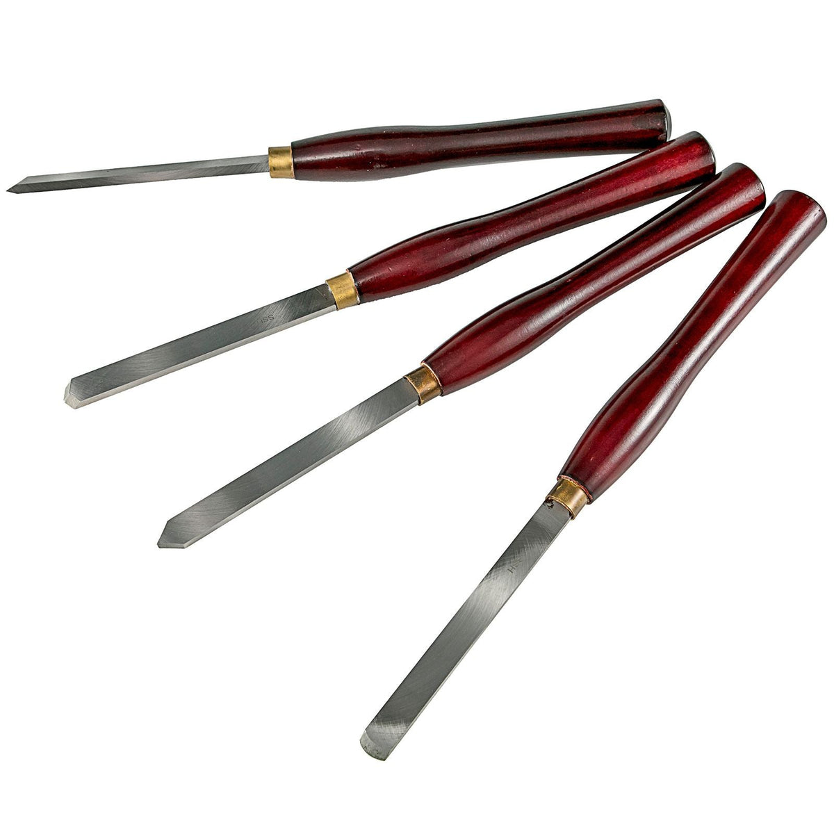 8-Piece Wood Lathe Chisel Kit, HSS Steel Blades, Woodworking Turning Tools with Wooden Storage Case, Ideal for Wood, Root, and Furniture Carving - Red