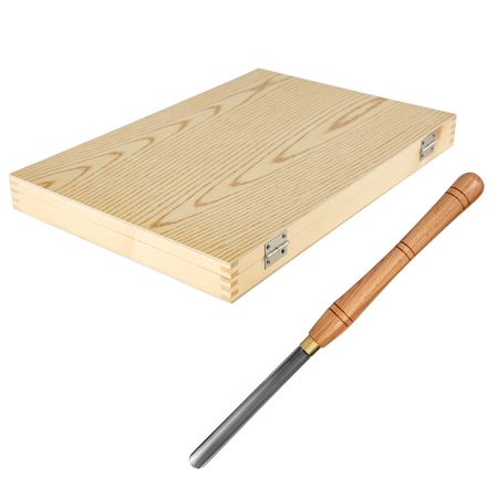 8 Piece Wood Lathe Chisel Set, HSS Steel Wood Carving & Cutting Tools for Hardwood, Includes Bonus Chisel & Wooden Storage Case