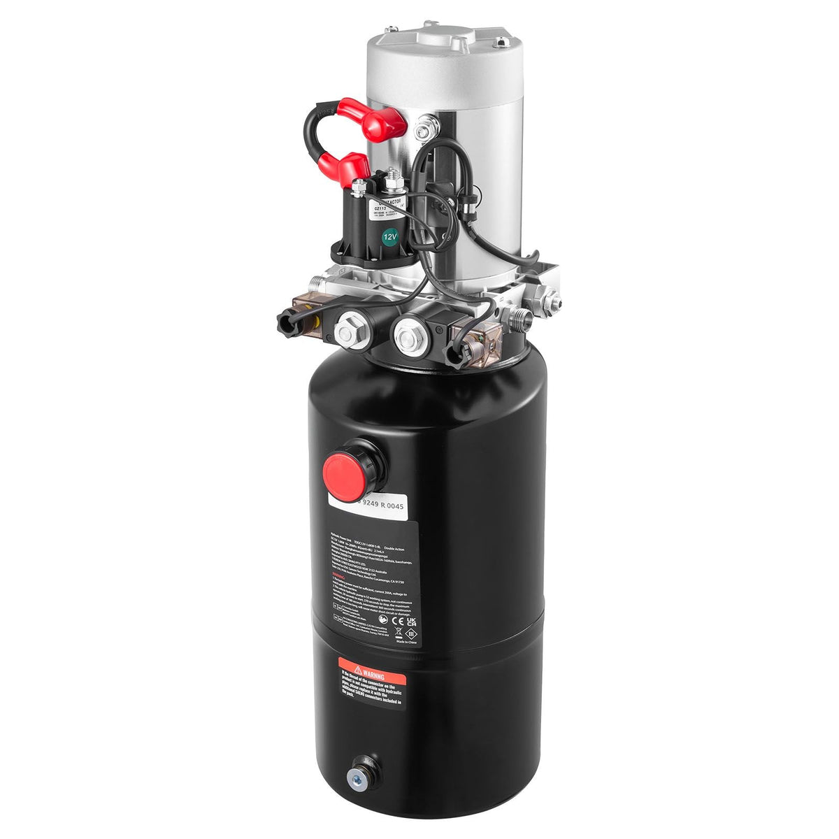 8 Quart Hydraulic Power Unit, Double Acting Dump Trailer Pump, 3200 PSI Max Relief Pressure & 0.91 GPM Flow Rate, DC 12V Hydraulic Pump with Metal Reservoir for Dump Trailer Car Lifting