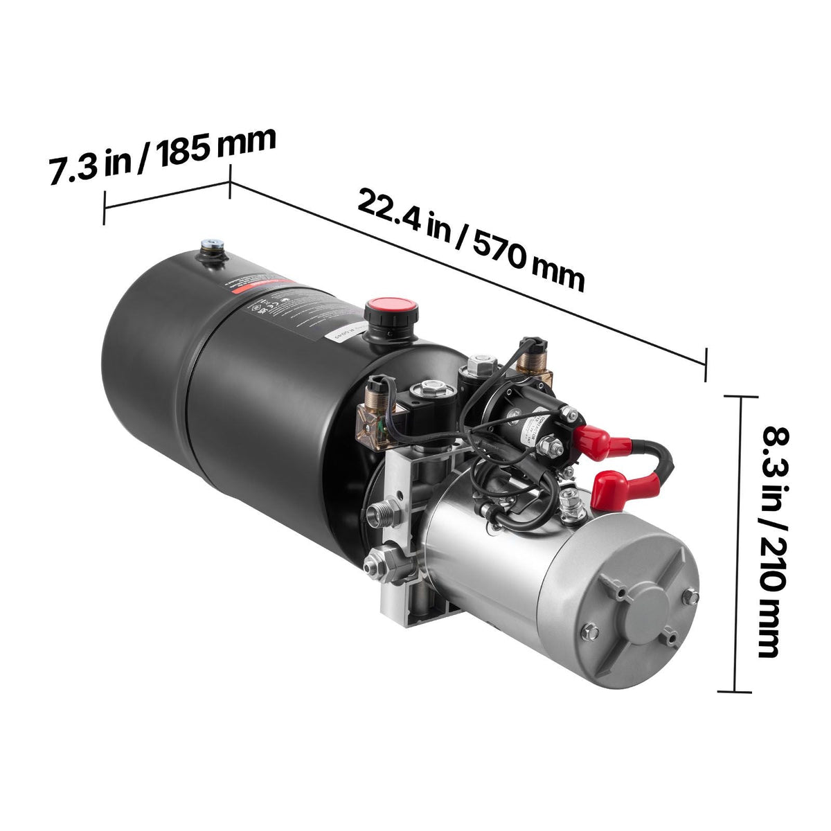 8 Quart Hydraulic Power Unit, Double Acting Dump Trailer Pump, 3200 PSI Max Relief Pressure & 0.91 GPM Flow Rate, DC 12V Hydraulic Pump with Metal Reservoir for Dump Trailer Car Lifting