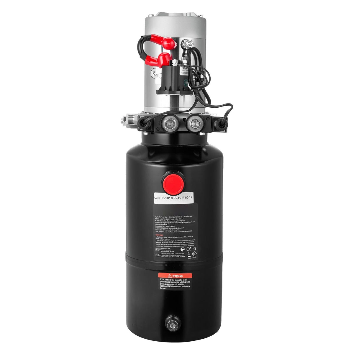 8 Quart Hydraulic Power Unit, Double Acting Dump Trailer Pump, 3200 PSI Max Relief Pressure & 0.91 GPM Flow Rate, DC 12V Hydraulic Pump with Metal Reservoir for Dump Trailer Car Lifting