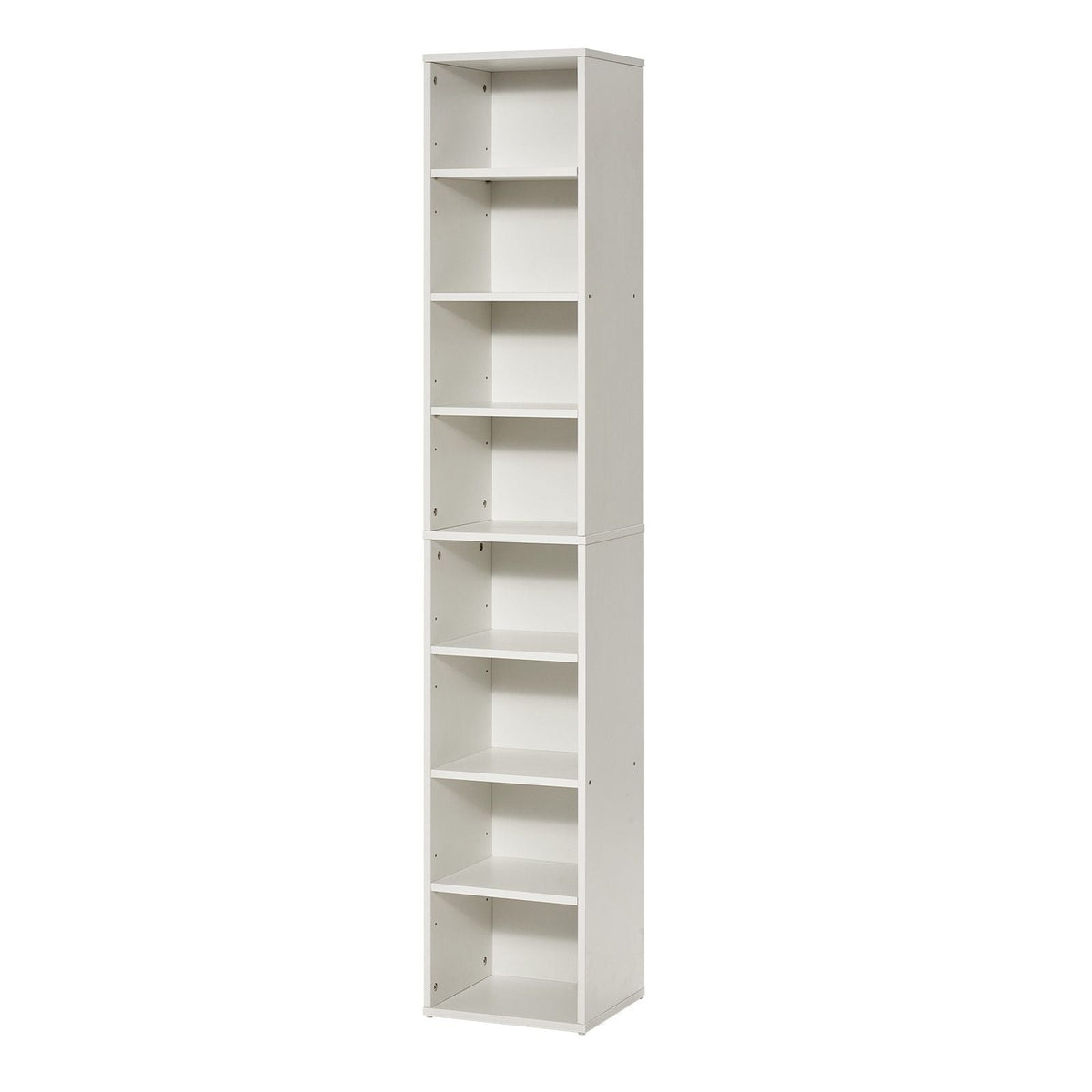 8 Tiers Narrow Bookshelf, 71 in Wooden Tall Open Bookcase with Height-Adjustable Shelf, Freestanding Display Storage Floor Bookcase Bookshelf for Library, Bedroom, Living Room, Office, White