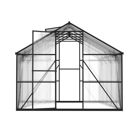 8 x 10 FT Polycarbonate Greenhouse, Heavy Duty Outdoor Green House with Adjustable Vents & Push-Pull Lockable Door, Quick Setup, Aluminum Frame Walk-in Greenhouse Sunroom for Outside Garden Lawn