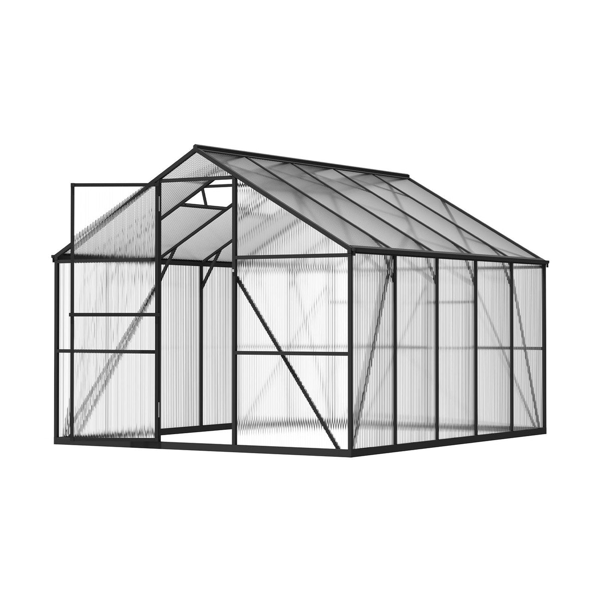 8 x 10 FT Polycarbonate Greenhouse, Heavy Duty Outdoor Green House with Adjustable Vents & Push-Pull Lockable Door, Quick Setup, Aluminum Frame Walk-in Greenhouse Sunroom for Outside Garden Lawn