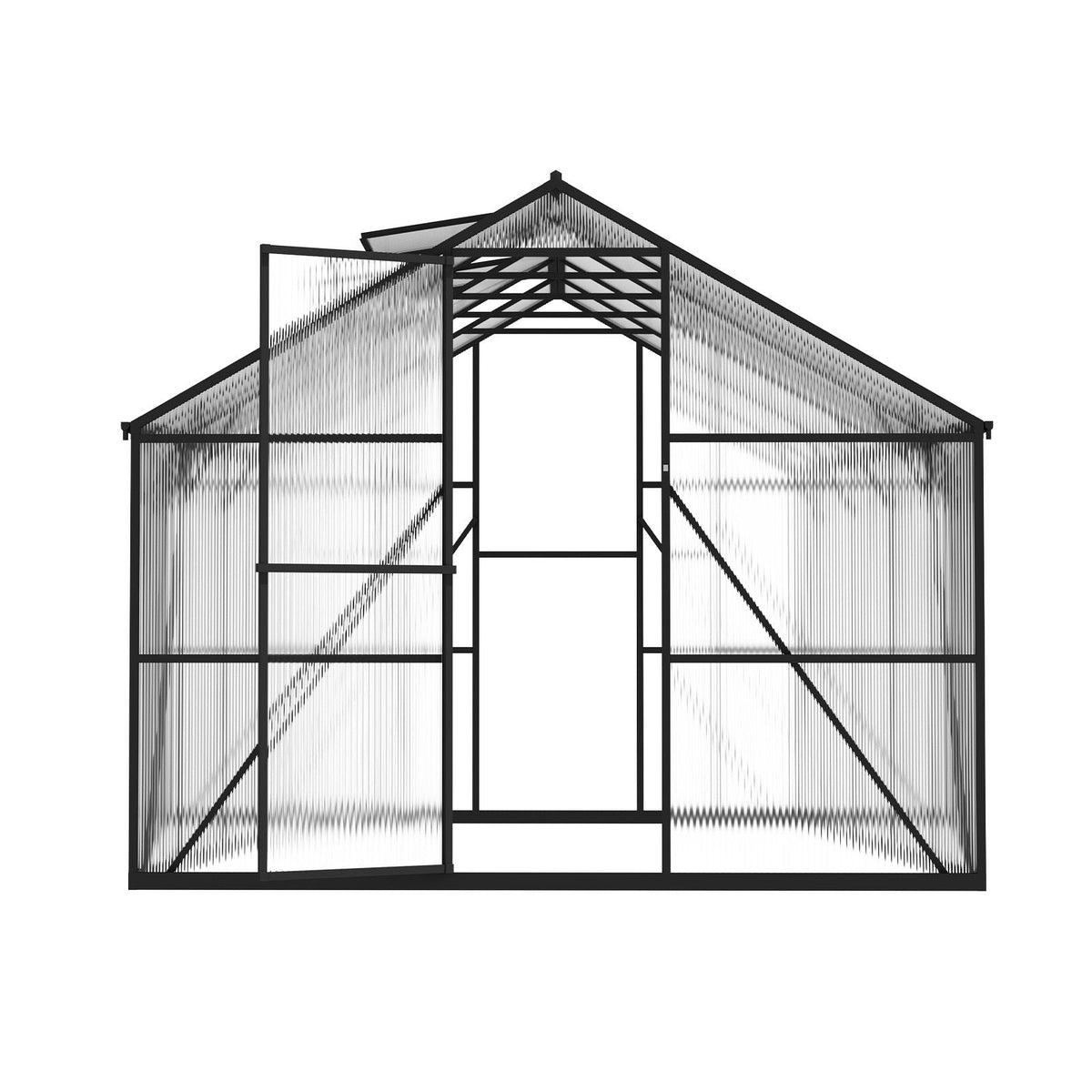 8 x 10 FT Polycarbonate Greenhouse, Heavy Duty Outdoor Green House with Adjustable Vents & Push-Pull Lockable Door, Quick Setup, Aluminum Frame Walk-in Greenhouse Sunroom for Outside Garden Lawn