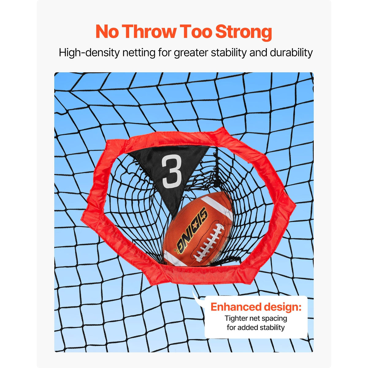 8 x 8 ft Football Trainer Throwing Net, Training Throwing Target Practice Net with 6 Target Pockets, Knotless Net Includes Straps and Portable Carry Case, Improve QB Throwing Accuracy, Red