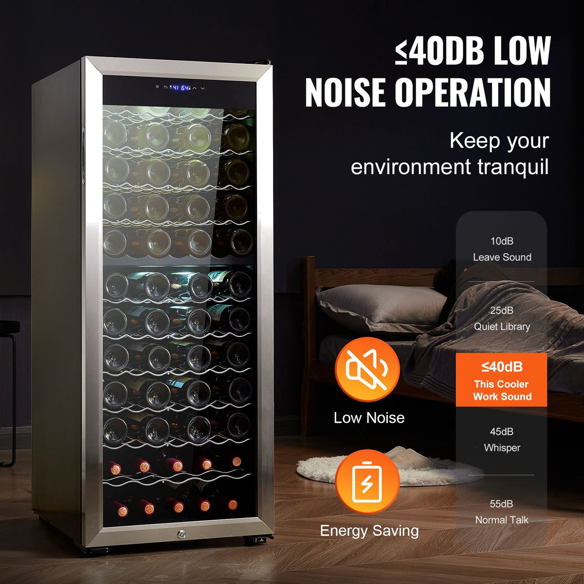 80-Bottle Wine Cooler, Dual Zone & Dual Temperature Wine Fridge, Freestanding Refrigerator with Circulating Air-cooling and Digital Control, Mirrored Glass Door with UV Protection, for Home Bar