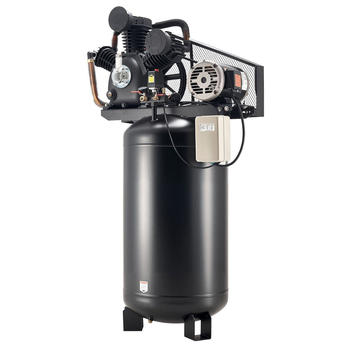 80 Gallons Heavy-Duty Air Compressor, 10HP 17 SCFM at 90PSI Air Compressors Max 175PSI, Oil-Lubricated Compressor Tank for Industrial Manufacturing, Large Workshops (230V 3-Phase, No Plug)