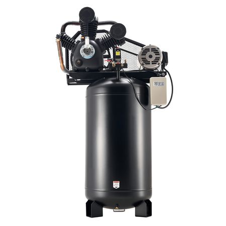 80 Gallons Heavy-Duty Air Compressor, 10HP 17 SCFM at 90PSI Air Compressors Max 175PSI, Oil-Lubricated Compressor Tank for Industrial Manufacturing, Large Workshops (230V 3-Phase, No Plug)