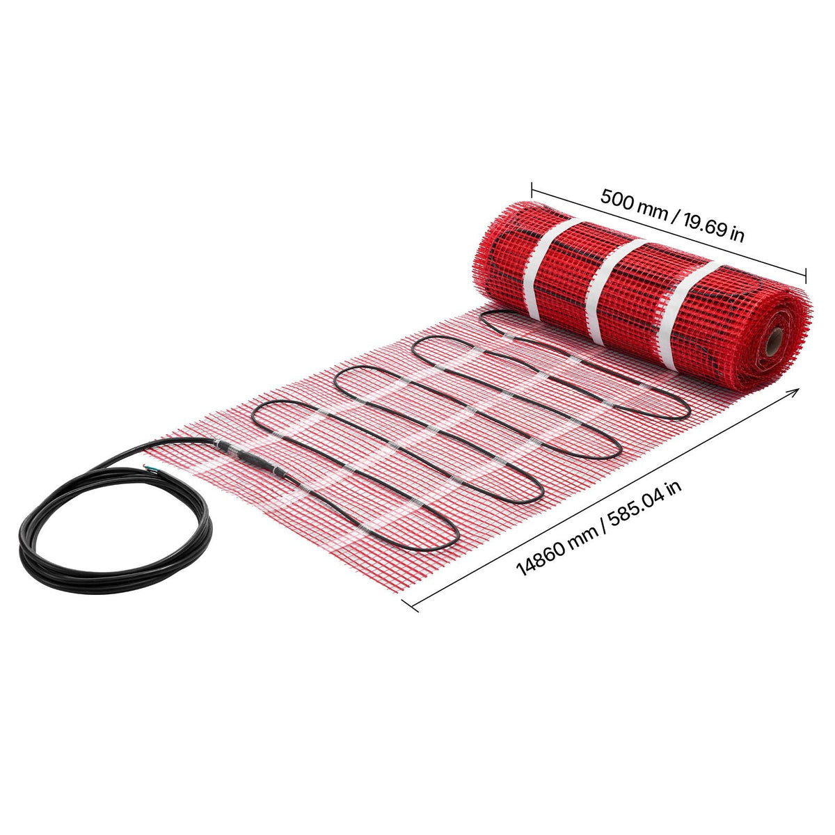 80 sqft Self-Adhesive Mesh Floor Heating Mat System, 120V Electric Radiant Heated Floor System, with Smart Control Thermostat & Alarm, Easy Installation for Tile, Stone, Vinyl