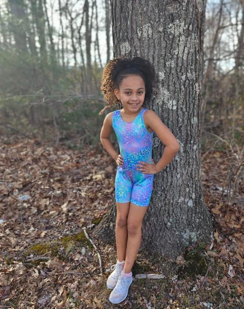 Domusgo Girls Gymnastics Leotards Size 7-8 Years Old Sparkly Green Purple Leopard Practice Outfits