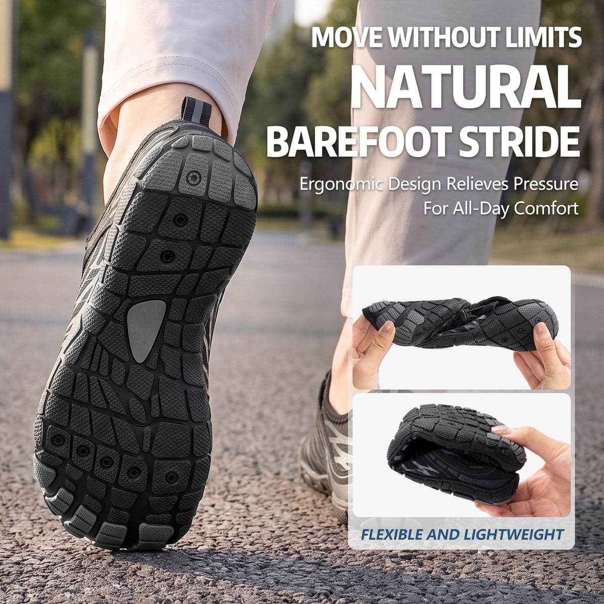 ELETON Barefoot Shoes Women Men Hiking Water Shoes Wide Toe Box Zero Drop
