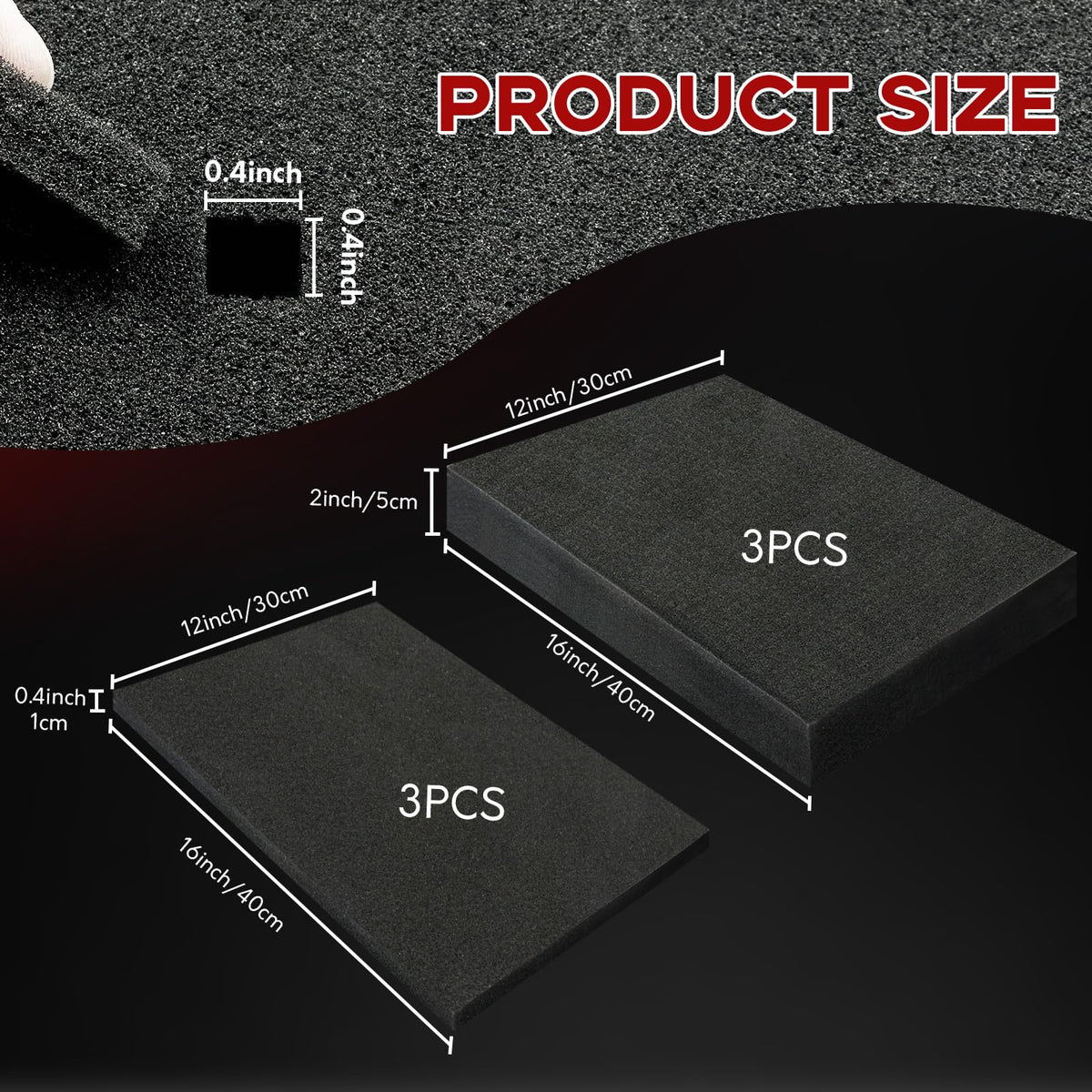 PINGMIC 6 Pack Gun case foam -16 x 12 x 2 Inch Pick and Pluck Foam Sheets - Pick Apart Insert Padding for Gun Case, Ideal for Storing Guns, Crafts, Cameras & More