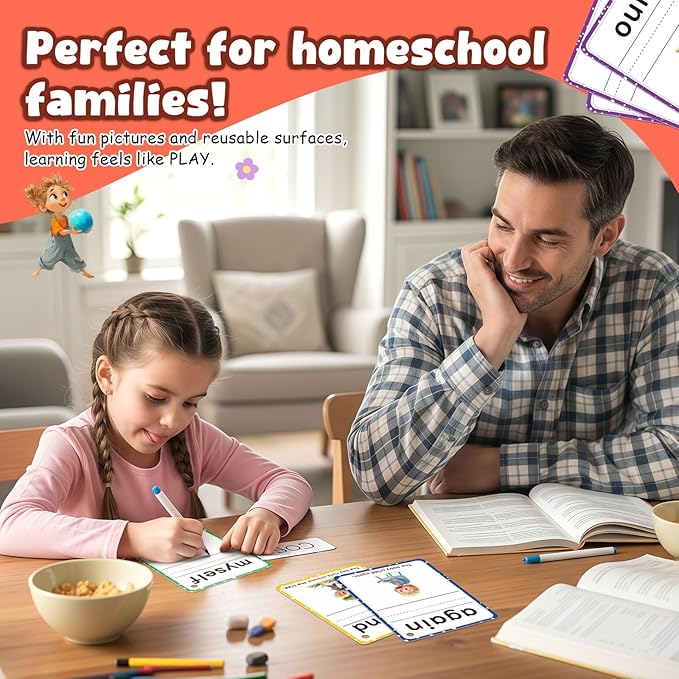 Sight Words Flash Cards Kindergarten, Flash Cards for Kids Ages 4-8, 250 Dolch Sight Word Writing Reading Spelling Games for Kindergarten Reading Books and Homeschool