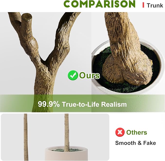 Tall Artificial Tree Large Faux Olive Tree with Pot Indoor Outdoor Realistic Floor Big Fake plantas for Home Living Room Master Bedroom Office Porch Outside Patio arboles artificiales para decoracion