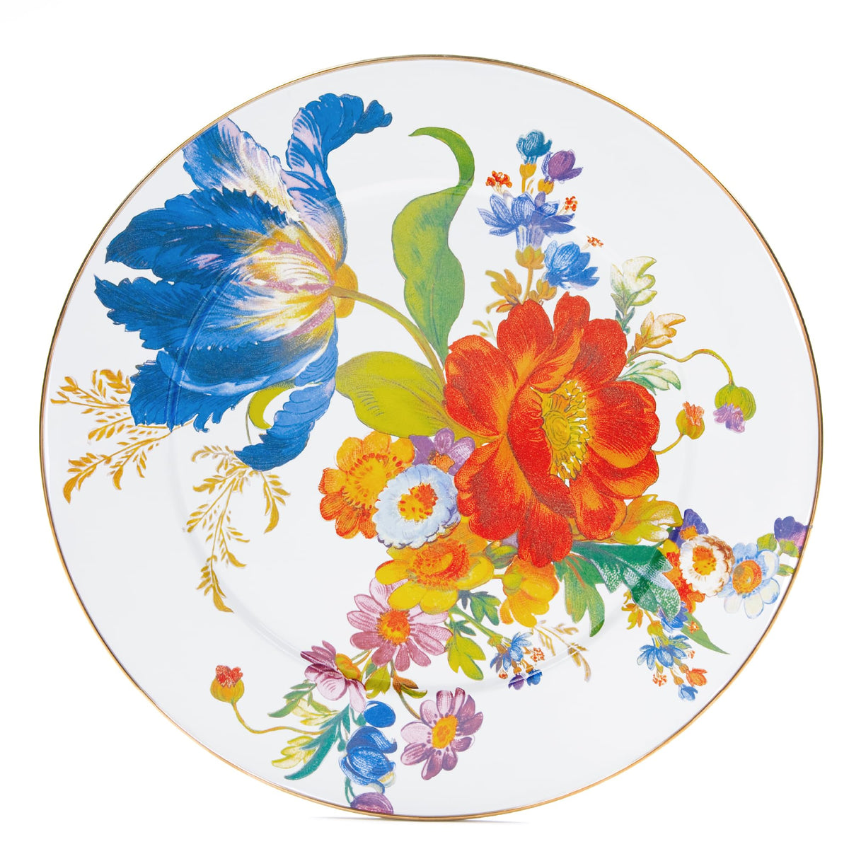 MACKENZIE-CHILDS Enamel Serving Platter, Pink-and-White Rosy Check