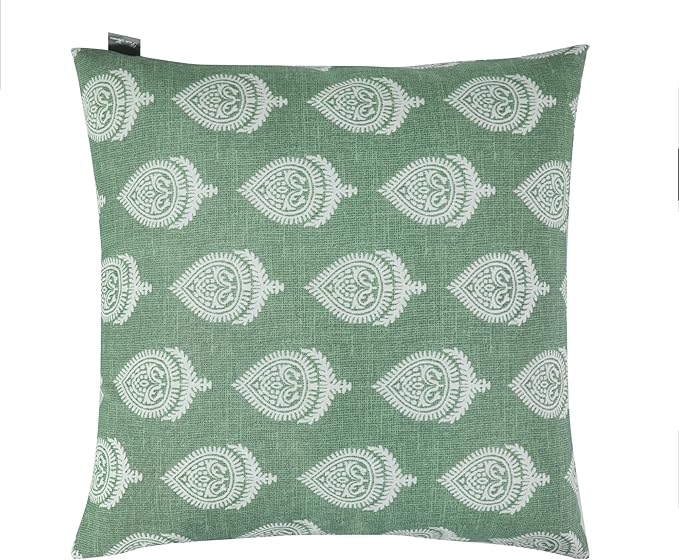 FUNHOME Outdoor Pillow Covers ONLY, No Insert! Pack of 2 Square Throw Pillow Covers, Decorative Water-Repellent Modern Cushion Cases for Sofa Patio Couch Decoration 18 x 18 Inch-Fair Green