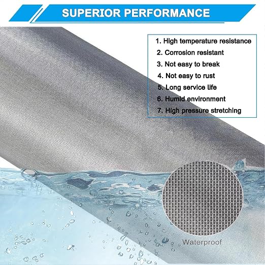 Stainless Steel Mesh Screen 8Mesh 304, 15.7" x 47.2" Metal Mesh Screen