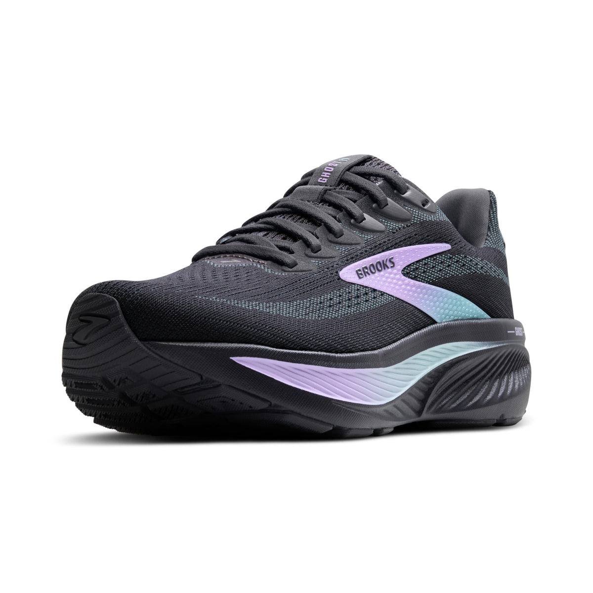 Brooks Women’s Ghost 17 Neutral Running Shoe - Grey/Clearwater/Purple - 6 Wide