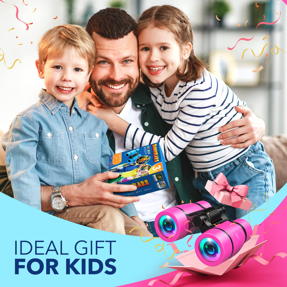 Toys for 3-7 Year Old Girls: LET'S GO! Binoculars for Kids Bird Watching|Camping|Hiking 3 4 5 6 7 8 Year Old Girl Boy Birthday Gifts Outdoor Toy for Kid Ages 4-6 Toddler Gift Stuffers