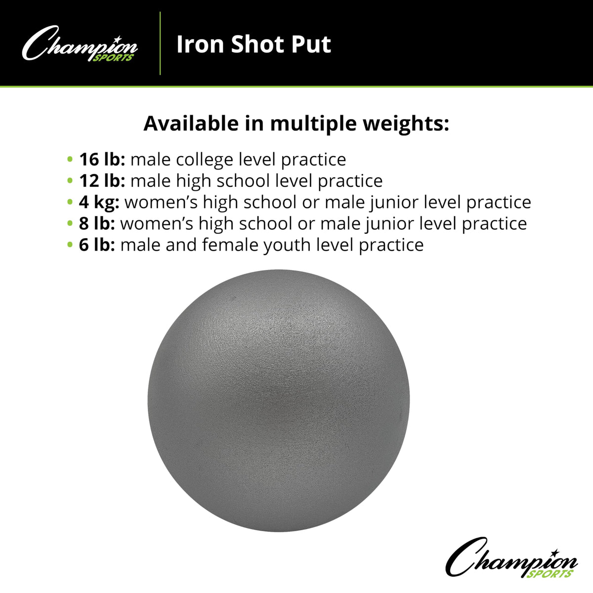 Champion Sports Iron Shot Put, 12-Pound