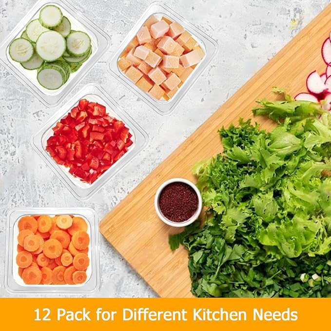 CAZACHEF 12-Pack NSF Polycarbonate Food Pans, 1/6 Size 6" Deep Commercial Food Storage Containers, Clear Plastic Steam Table & Prep Pans for Buffet, Salad Bar, Restaurant, Dishwasher & Freezer Safe