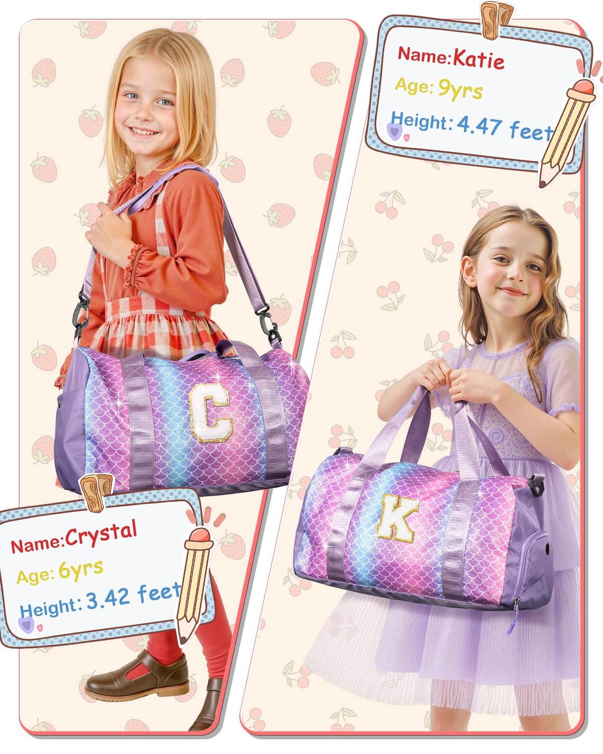 Vogewood Birthday Gift for Granddaughter-Girl Gym Bag with Shoe Compartment