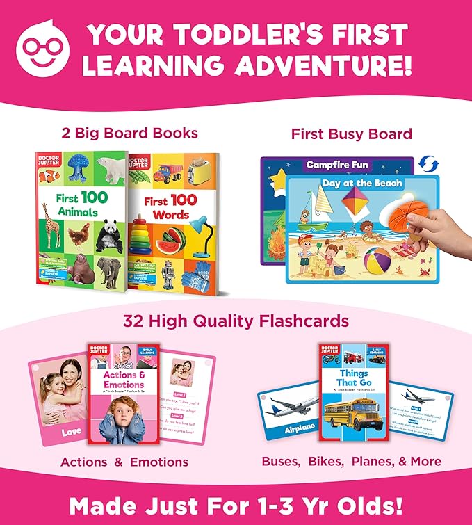 Doctor Jupiter My First Box of Learning | Toys for Toddlers Ages 1-2-3 | Toddler Learning & Educational Activities for 1+ Year Old Girls | Gift Ideas for Birthdays