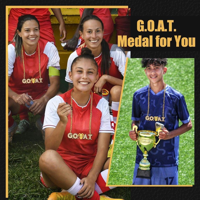 Loetere 1 Pcs Goat Chains Necklace Gold Champion Award Winner Prize Trophy Most Valuable Player Award for Adults Team Player Sports Football Soccer Baseball Softball Game Party Favor