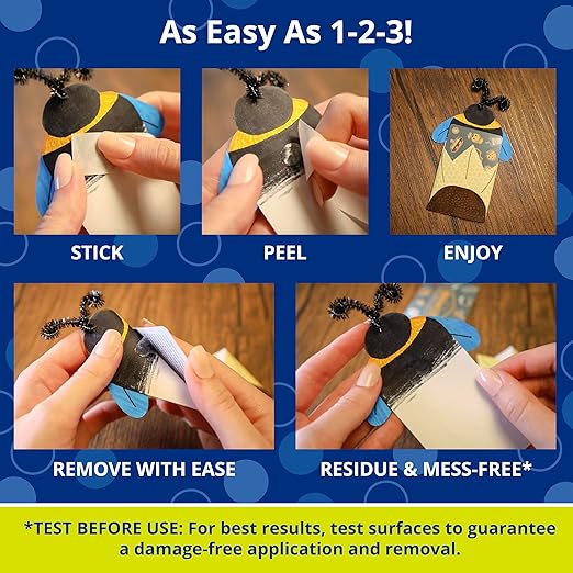 Glue Dots Double-Sided Removable Dots, 1/2'', Clear, Includes 3 Rolls of 200| 600 Total (Pack of 9)