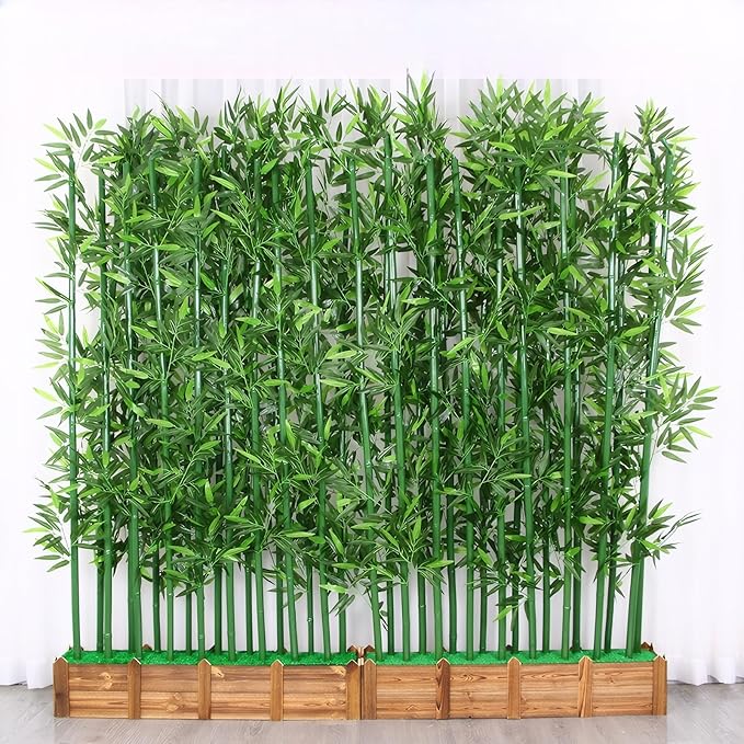 24-Pack 6.6ft Artificial Privacy Fence | Faux Plant with Realistic Silk Leaves for Indoor Decor & Outdoor Garden – UV-Protected, Waterproof Tall Screen Set