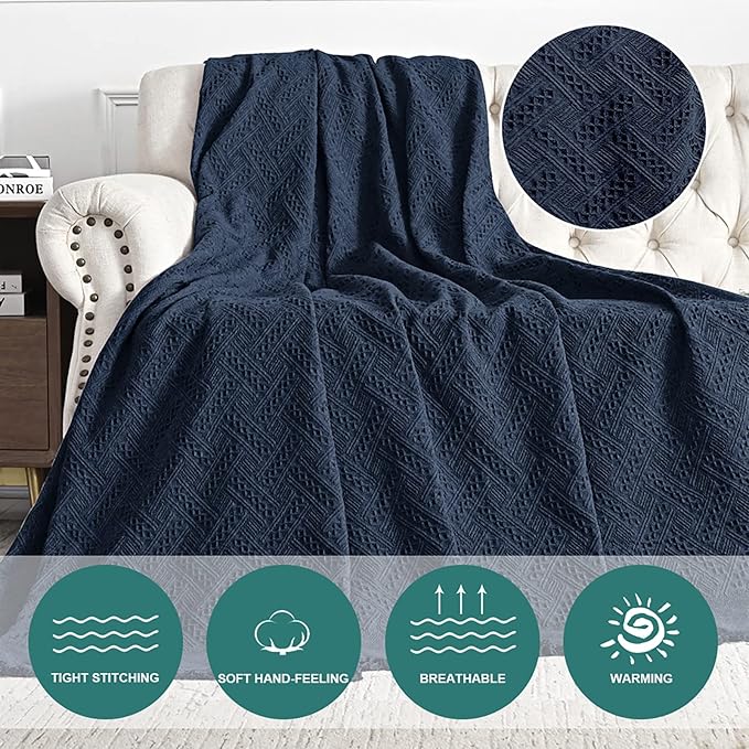 MYSKY HOME Sofa Covers & Slipcovers for 3 Cushion Couch, Sectional Sofa Couch Covers for Dogs, XX-Large: 91" x 134", Navy Blue