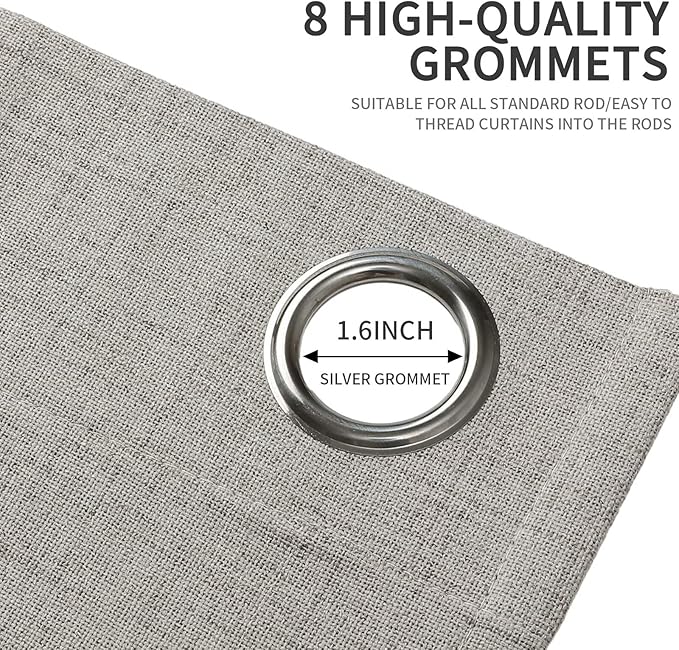 Joydeco Blackout Room Divider Curtains, Extra Wide Sliding Door Drapes Living Room Curtains, Greyish White 1 Panel 100W x 108L Inch Patio Door Drapes for Room Privacy