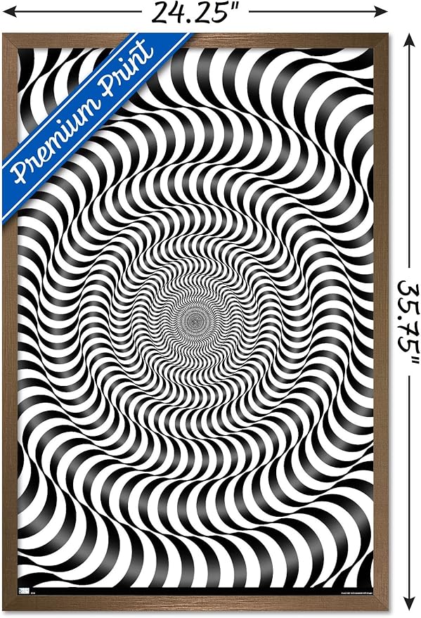 Trends International Zebra Stripe Optical Illusion Wall Poster, 22.375" x 34", Bronze Framed Version
