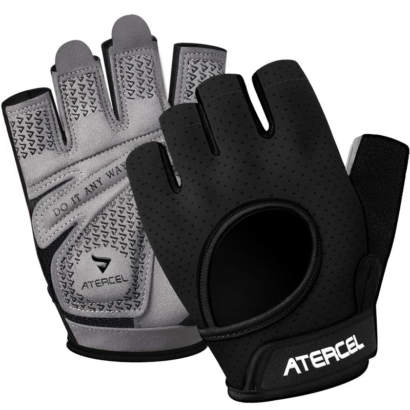 ATERCEL Weight Lifting Gloves Full Palm Protection, Workout Gloves for Gym, Cycling, Exercise, Breathable, Super Lightweight for Men and Women(Gray, M)