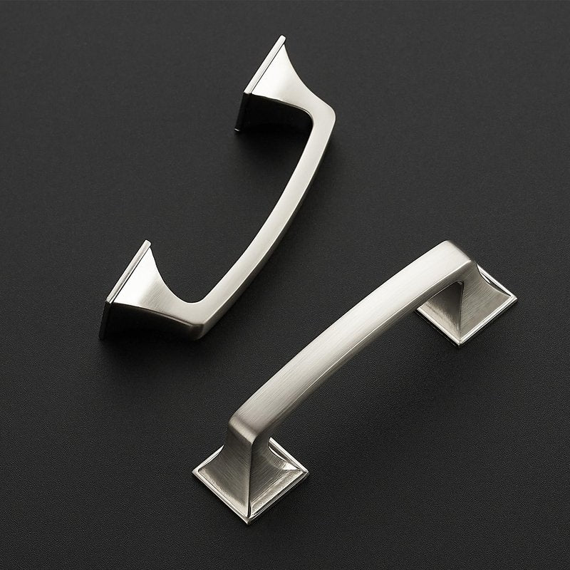 Ravinte 30 Pack Solid 3" Square Foot Arch Pulls Kitchen Cabinet Handles Brushed Nickel Pulls Silver Dresser Kitchen Cupboard Hardware Handles for Cabinets Cupboard Drawers