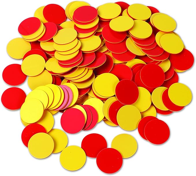 Learning Resources Two-Color Counters, Red/Yellow, Educational Counting, Sorting, and Patterning, Family Counters, Set of 200, Grades K+, Ages 5+
