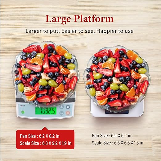 Polit Rechargeable Food Scale 40lb/18kg, Digital Commercial Kitchen Scale