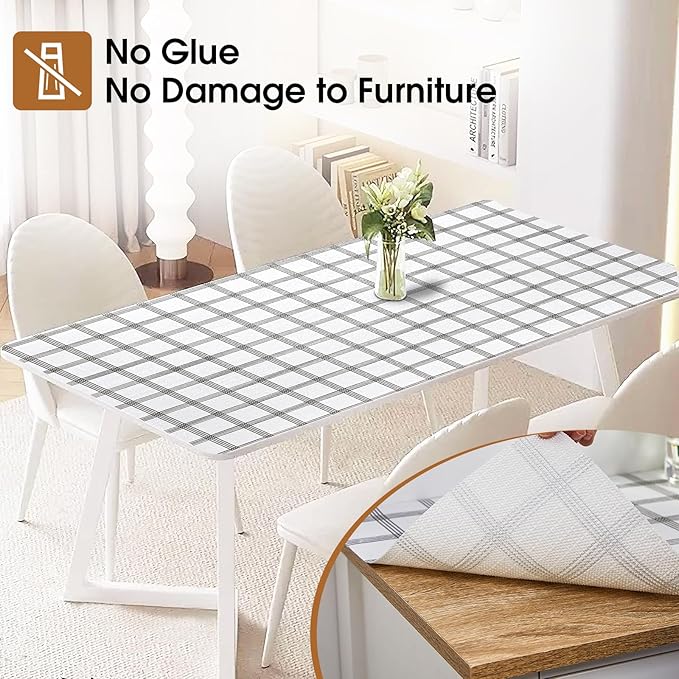 Beautysaid Shelf and Drawer Liner for Kitchen Cabinet, Non Adhesive Non Slip Shelf Paper Waterproof Washable Thickened for Dresser Pantry Shelve Bathroom Protector Liner(Plaid,23.6 in x 20 FT)