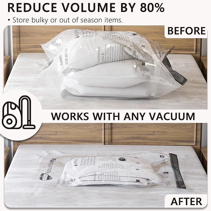 Vacuum Storage Bags with Electric Pump, Compression Packing Bags for Travel Luggage, Space Saver for Clothing Clothes Bedding Blankets Pillows, 28 Combo