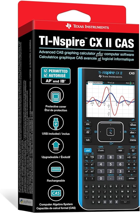 Texas Instruments TI-Nspire CX II CAS Color Graphing Calculator with Student Software (PC/Mac)