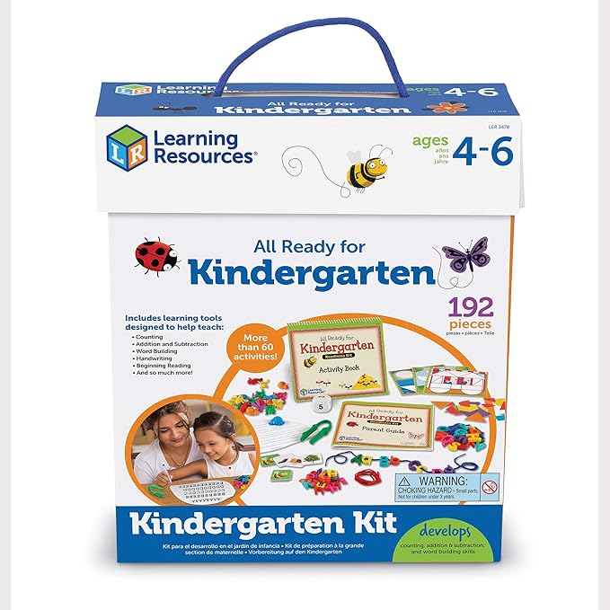 Learning Resources All Ready for Kindergarten Readiness Kit - Classroom Must Haves, Toddler Activities, Homeschool Supplies, Learn to Read, Spelling , Alphabet Kindergarten Workbook