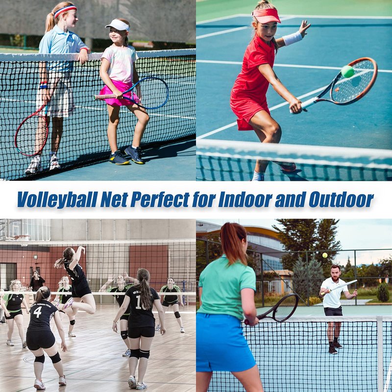 Volleyball Net Outdoor, Heavy Duty Volleyball Net for Backyard, 32 x 3 FT Professional Net with Reinforced Side Tapes for Ground Pool Sports, Portable Replacement Net for Beach (Poles Not Included)