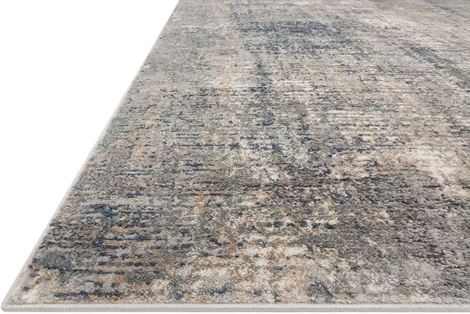 Loloi Teagan Collection TEA-05 Denim/Slate 7'-11" x 10'-6" Area Rug, Large, Soft Neutral Rug, High-Traffic for Living Room, Bedroom, Home Office, Dining Area