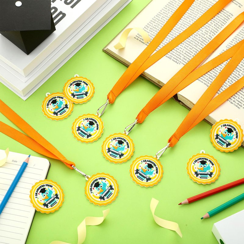 Blueweenly 48 Pcs Graduation Medal for Kids Award Medals with Neck Ribbon Graduation Gifts Bulk for Students Party Favors Supplies - 2 Inch(Kindergarten)